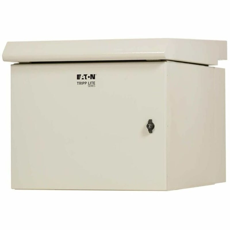 Tripp Lite by Eaton SmartRack Industrial Enclosure with Lock - NEMA 3R, Wall Mount, Metal Construction, Hinged Back, Internal Fans, 32 in. Depth, 9U, Gray - Thumbnail 2