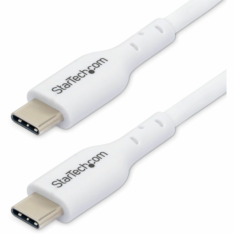 6FT WHITE USB-C CHARGING CABLE 60W POWER DELIVERY M/M TYPE-C - Thumbnail 1