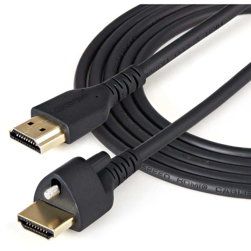 StarTech.com 1m(3ft) HDMI Cable with Locking Screw, 4K 60Hz HDR High Speed HDMI 2.0 Cable with Ethernet, Secure Locking Connector, M/M - Thumbnail 4