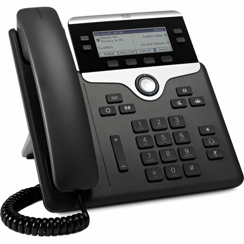 Cisco 7841 IP Phone - Refurbished - Corded - Corded - Wall Mountable, Desktop, Tabletop - TAA Compliant - Thumbnail 2