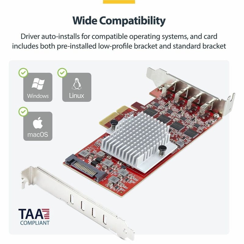 4-PORT USB TYPE-C PCIE CARD USB-C 3.2 10GBPS PCI EXPRESS TAA - Thumbnail 5