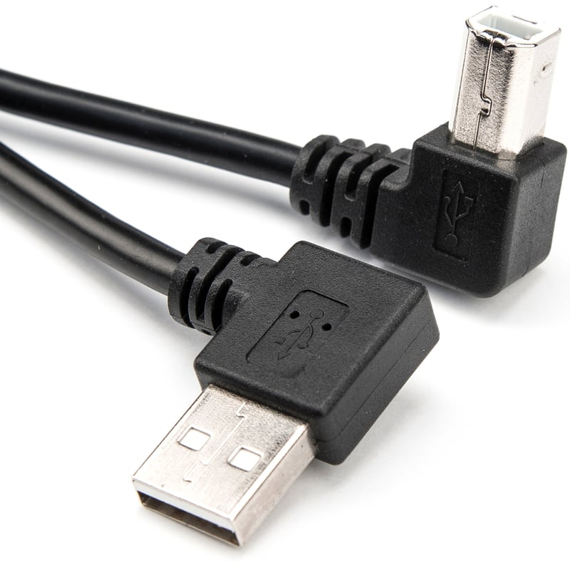 Rocstor Premium 3ft USB Type A Right Angle to USB Type B Right Angle Cable - M/M - USB - 3 ft - 1 x USB Type A Male - 1 x USB Type B Male - Cable M/M - Black - Thumbnail 4