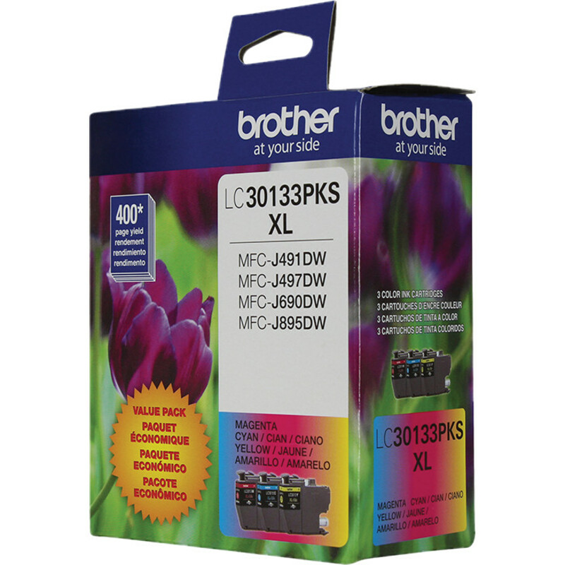 Brother LC30133PKS Original High Yield Inkjet Ink Cartridge - Tri-pack - Cyan, Magenta, Yellow - 2 / Pack - Thumbnail 3