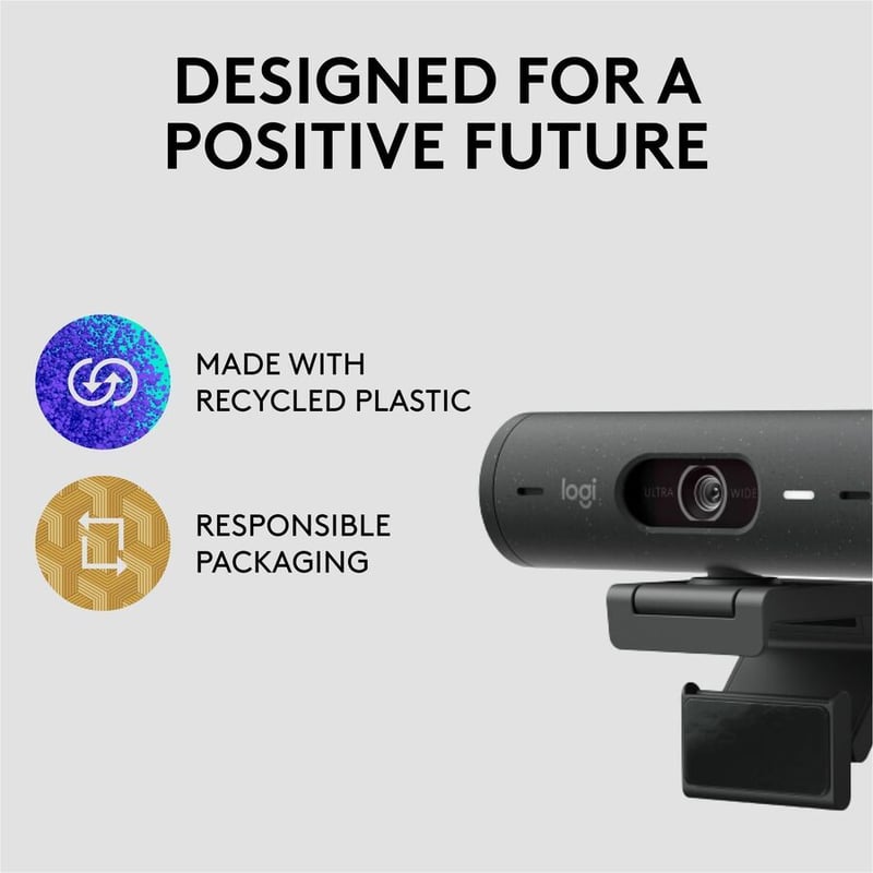 Logitech BRIO 500 Webcam - 4 Megapixel - 60 fps - Graphite - USB Type C - Thumbnail 5
