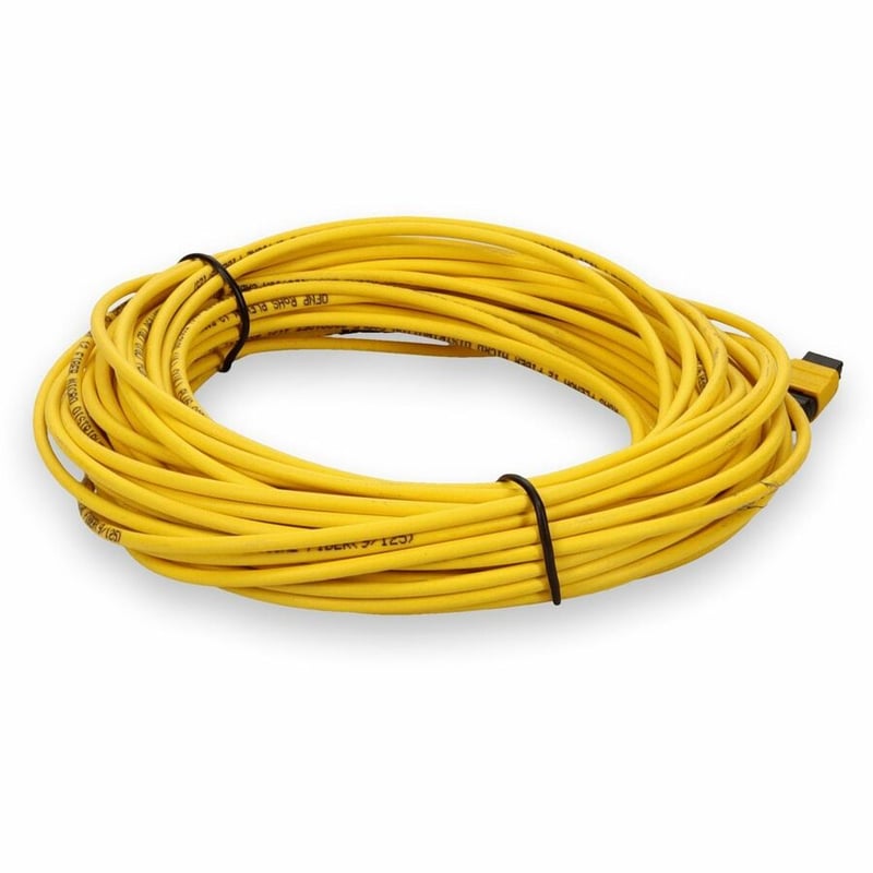AddOn 25m MPO (Male) to MPO (Male) 12-Strand Yellow OS2 Straight Fiber OFNR (Riser-Rated) Patch Cable - Thumbnail 5