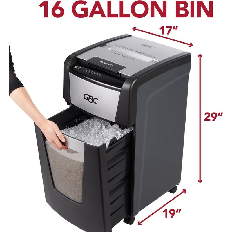 GBC AutoFeed+ Small Office Shredder, 230X, Super Cross-Cut, 230 Sheets - Thumbnail 4
