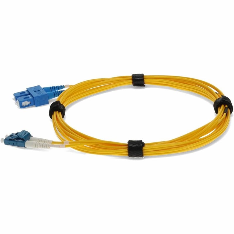 AddOn 2.5m SC to LC Yellow OS2 Duplex Microboot, Snagless OFNR (Riser-Rated) SMF Fiber Patch Cable - Thumbnail 2