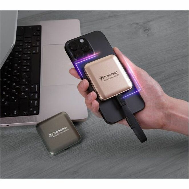 2TB EXTERNAL SSD ESD420G USB 20GBPS TYPE C MAGSAFE GOLD 2TB - Thumbnail 3