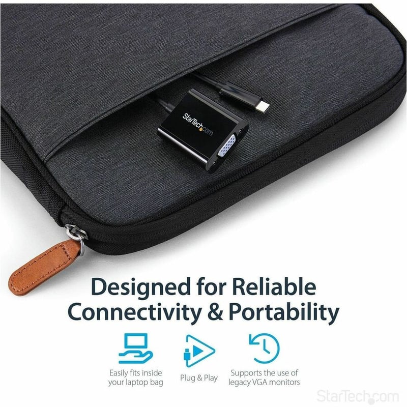 StarTech.com USB-C to VGA Adapter - Thunderbolt 3 Compatible - USB C Adapter - USB Type C to VGA Dongle Converter - Thumbnail 3