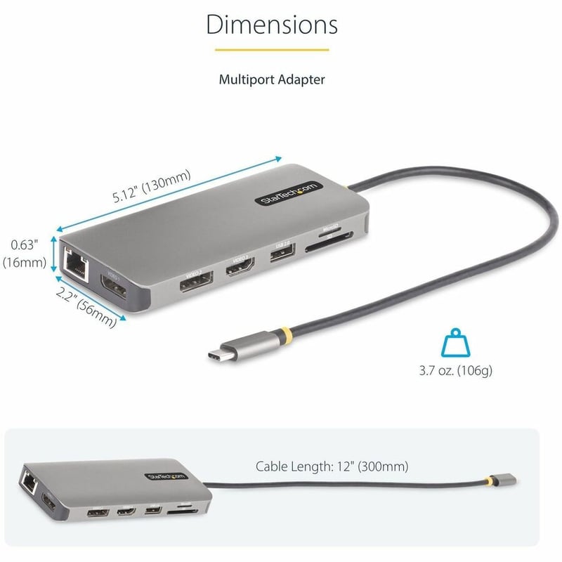 USB-C MULTIMONITOR ADAPTER HDMI DP TRIPLE/DOUBLE DISPLAY DOCK - Thumbnail 3