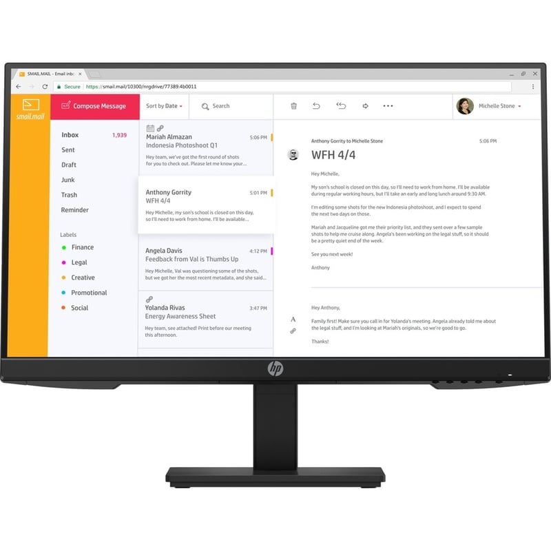 HPI SOURCING - NEW P24 G4 24" Class Full HD LCD Monitor - 16:9 - Thumbnail 2