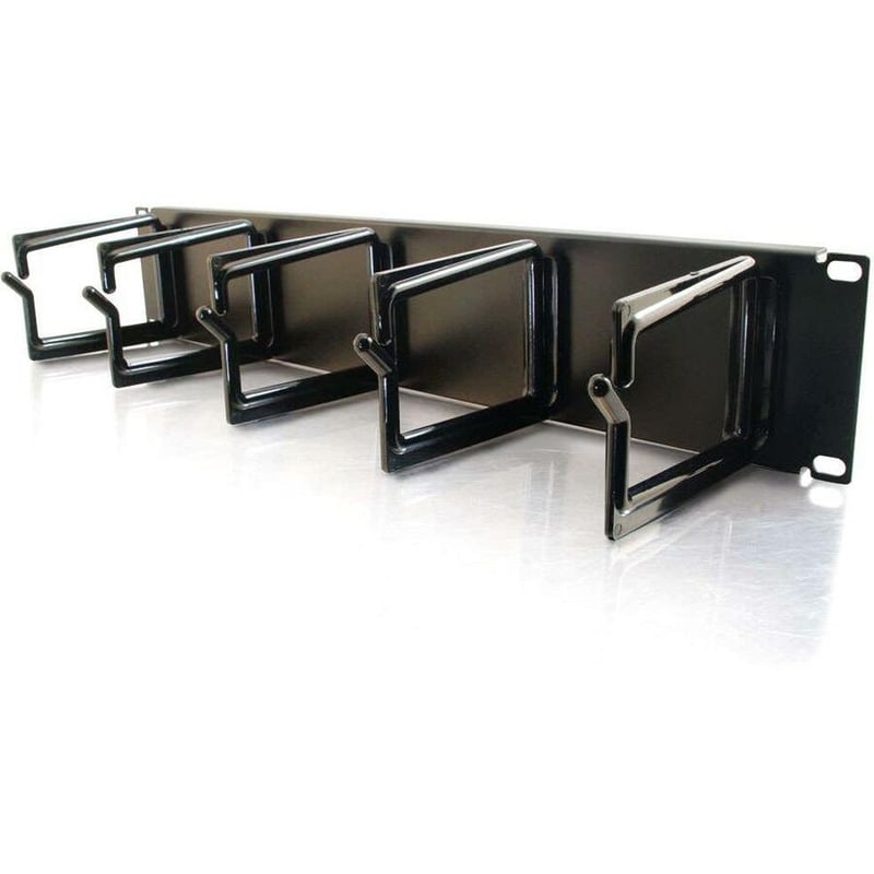 C2G 2u (3.5in) Cable Management Panel with 5 D-Rings - Thumbnail 1