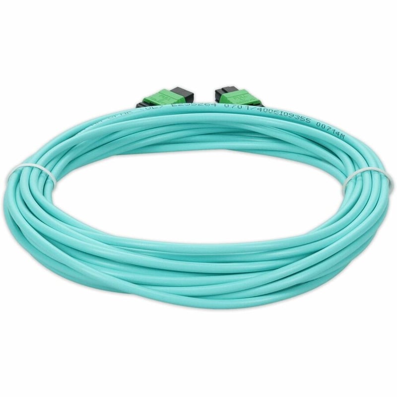 AddOn 15m MPO/APC to MPO/APC Aqua OM4 LSZH 12-Strand Fiber Patch Cable - Thumbnail 3