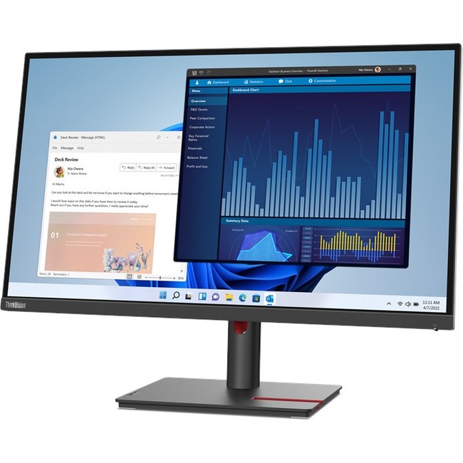 Lenovo ThinkVision T27p-30 27" Class Webcam 4K UHD LCD Monitor - 16:9 - Black - Thumbnail 1