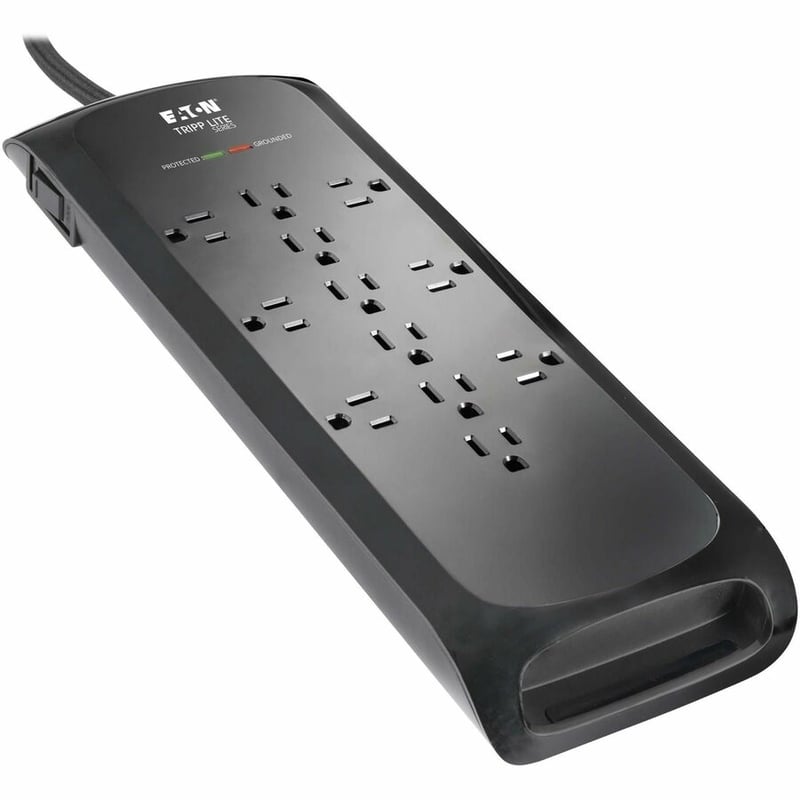12-OUTLET SURGE PROTECTOR 5-15R 2100J 8FT BRAIDED CORD BLACK - Thumbnail 2
