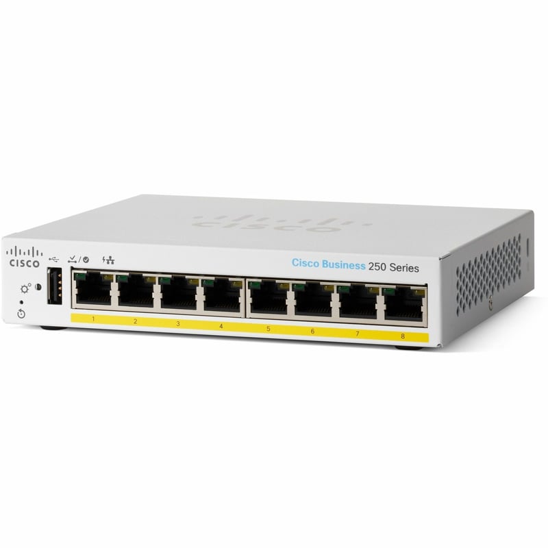 CBS250SMART8-PORTGE,PARTIALPOE,DESKTOP,EXTPSU REMANUFACTURED - Thumbnail 1