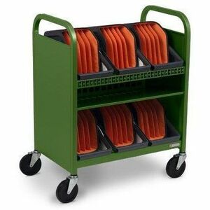 Bretford CUBE Transport Cart with Caddies - TVCT30CAD - Thumbnail 1