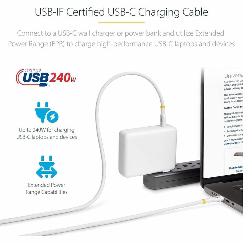USB-C CABLE USB-IF CERTIFIED 240W PD EPR/TYPE-C CHARGER CORD - Thumbnail 2
