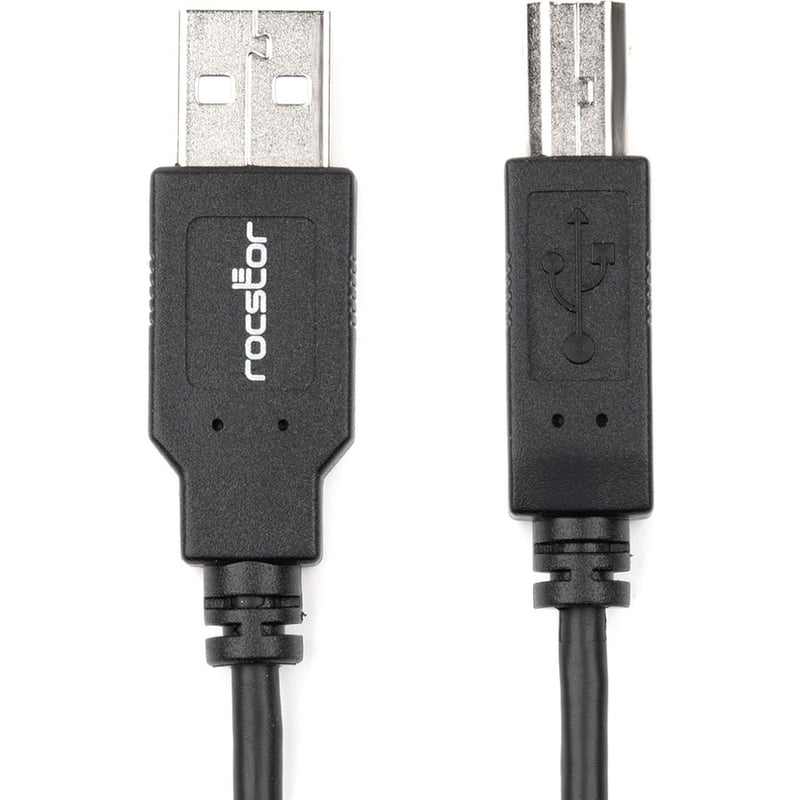 Rocstor Premium High Speed USB 2.0 - 6 ft USB cable - 4 pin USB Type A (M) - 4 pin USB Type B (M) - 1.8 m (USB / Hi-Speed USB ) - Type A Male - Type B Male - For printers, scanners or external USB hard drives - 6ft CABLE M/M - Thumbnail 2