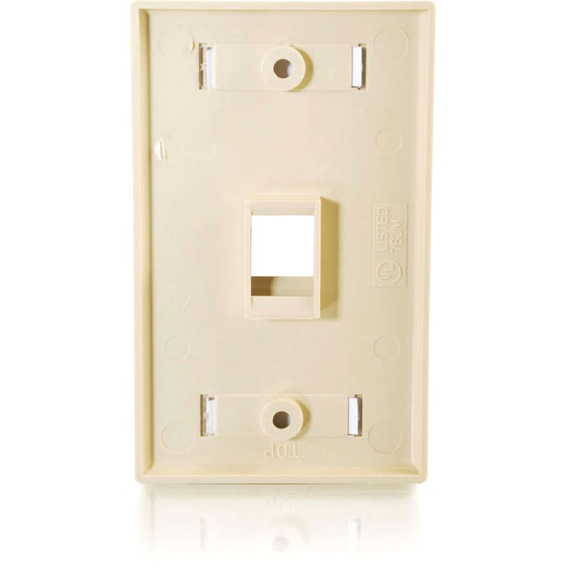 C2G 1-Port Single Gang Multimedia Keystone Wall Plate - Ivory - Thumbnail 3