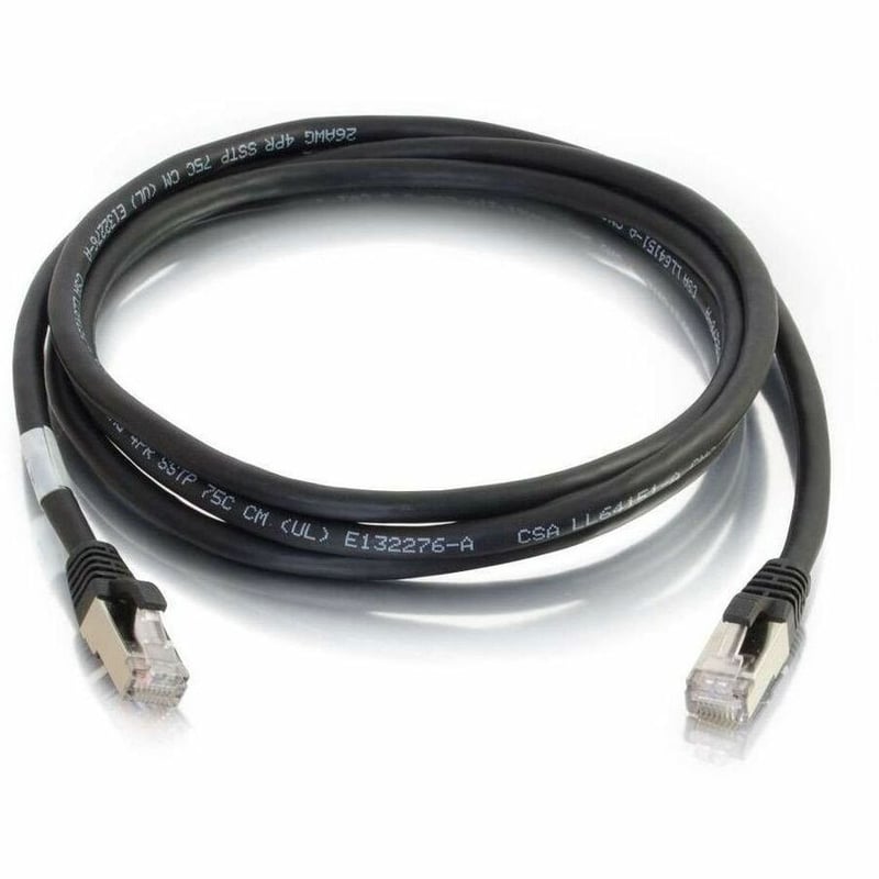 C2G 6ft Cat6a Snagless Shielded (STP) Ethernet Cable - Cat6a Network Patch Cable - Black - Thumbnail 1