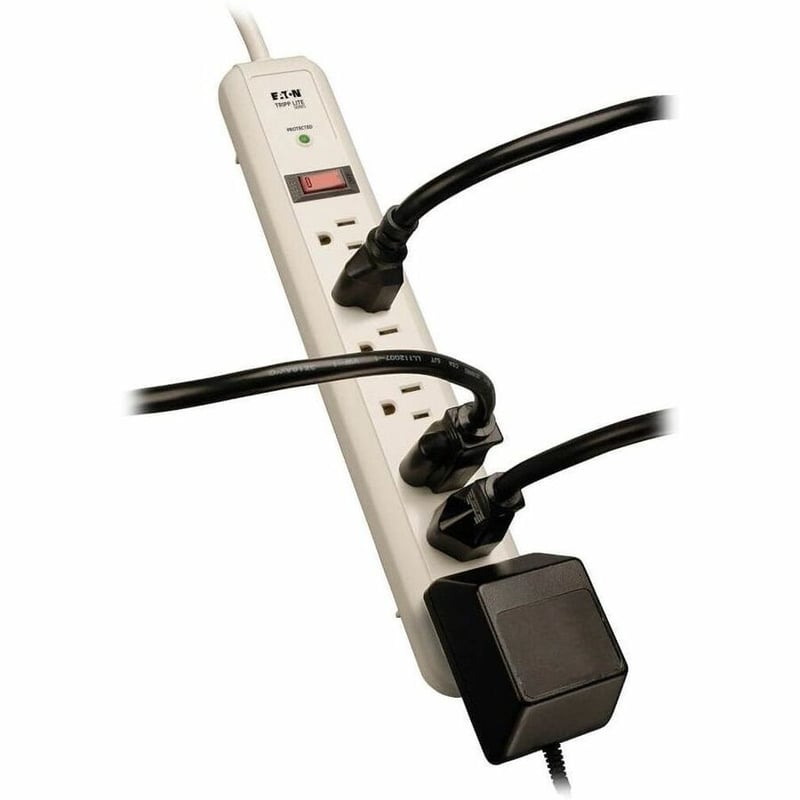 Tripp Lite by Eaton Protect It! 7-Outlet Surge Protector 4 ft. (1.22 m) Cord 1080 Joules 1 Diagnostic LED Light Gray Housing - Thumbnail 3