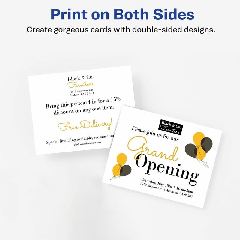 Avery(R) Printable Postcards, 4.25" x 5.5" , Textured White, 120 Blank Postcards for Inkjet and laser Printers (3380) - Thumbnail 3
