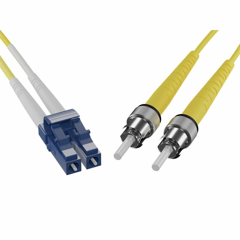 15 METER LC-ST SINGLEMODE FIBER OPTIC CABLE, YELLOW, OFNR, 9/125 FIBER, SINGLE-M - Thumbnail 3