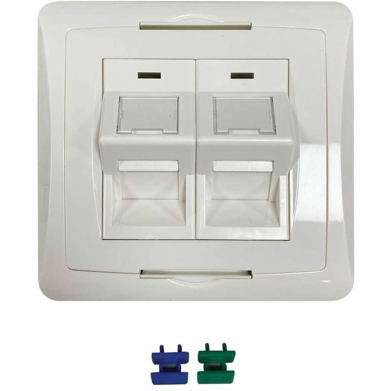 Eaton Tripp Lite Series 2-Port UK-Style Wall Plate, Unloaded Shuttered Angled Module, White, TAA - Thumbnail 5