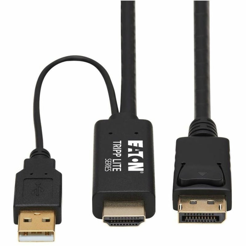 Tripp Lite by Eaton HDMI to DisplayPort Active Adapter Cable (M/M) - 4K, USB Power, Black, 2 m (6.6 ft.) - Thumbnail 1