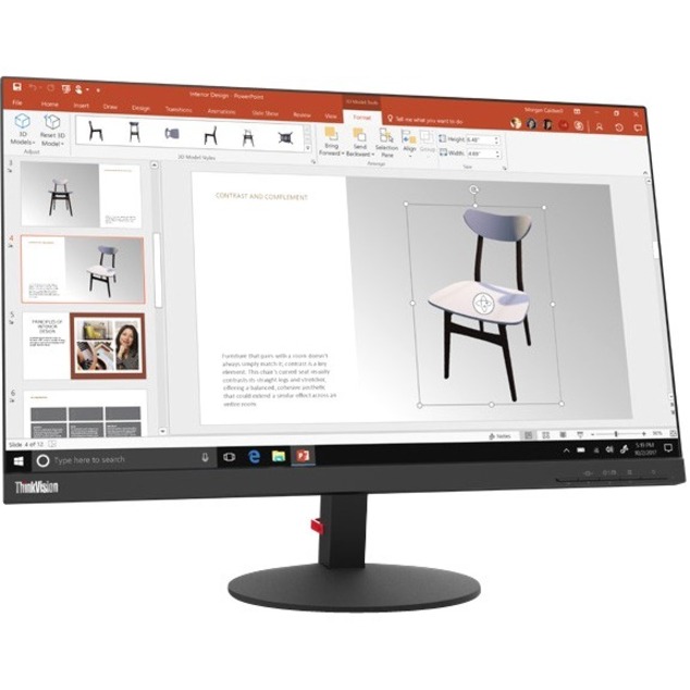 Lenovo ThinkVision S24q-10 24" Class WQHD LCD Monitor - 16:9 - Raven Black - Thumbnail 5