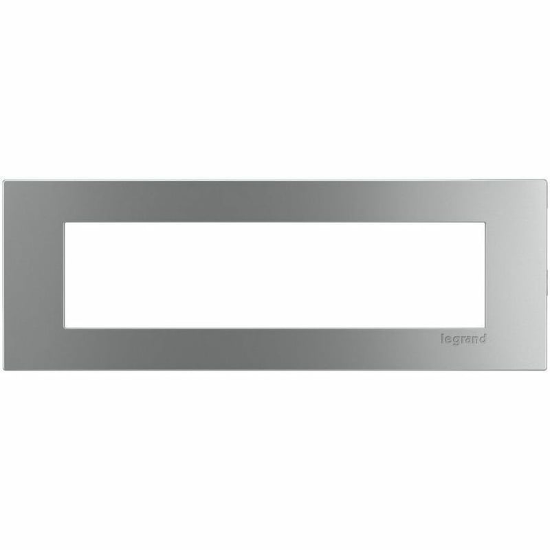 Wiremold dash 4-Cube Trim Plate in Stainless Steel - Thumbnail 1