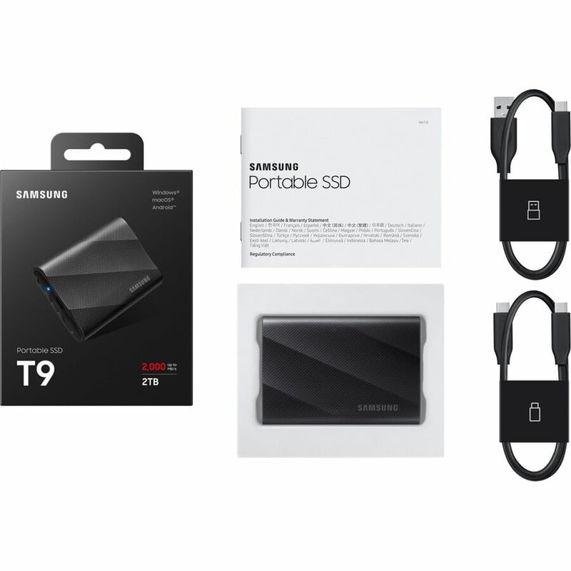 Samsung T9 2 TB Portable Solid State Drive - External - Black - Thumbnail 4