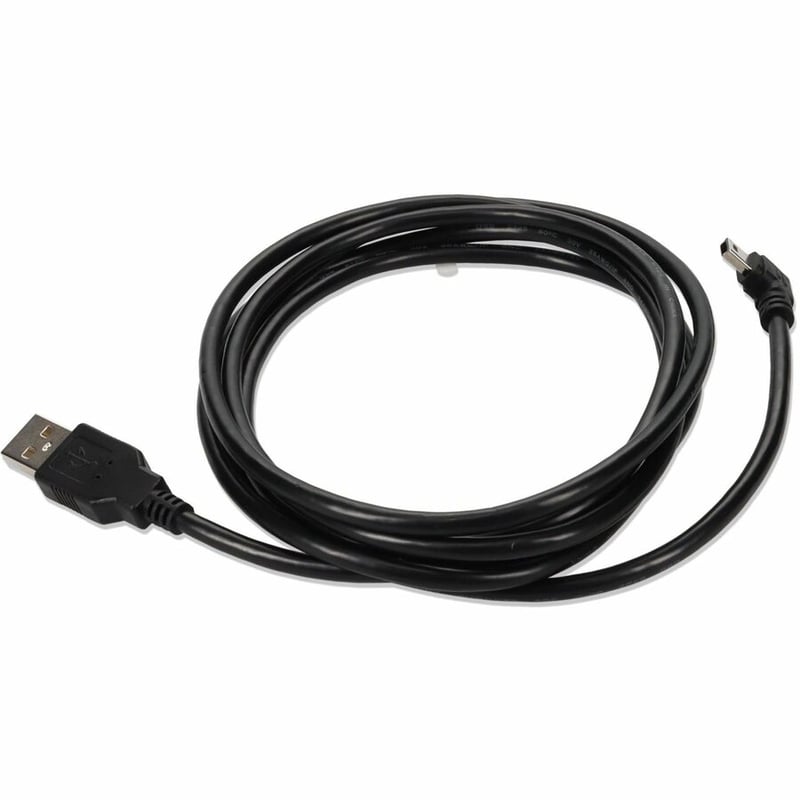AddOn 6ft Mini USB A 2.0 Male to Mini USB B 2.0 Right-Angle Male Black Cable - Thumbnail 4