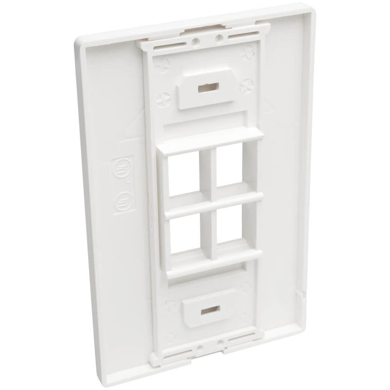 Tripp Lite by Eaton Single-Gang 4-Port Wall Plate Keystone Cat5/6 USB HDMI Dport RCA - Thumbnail 2