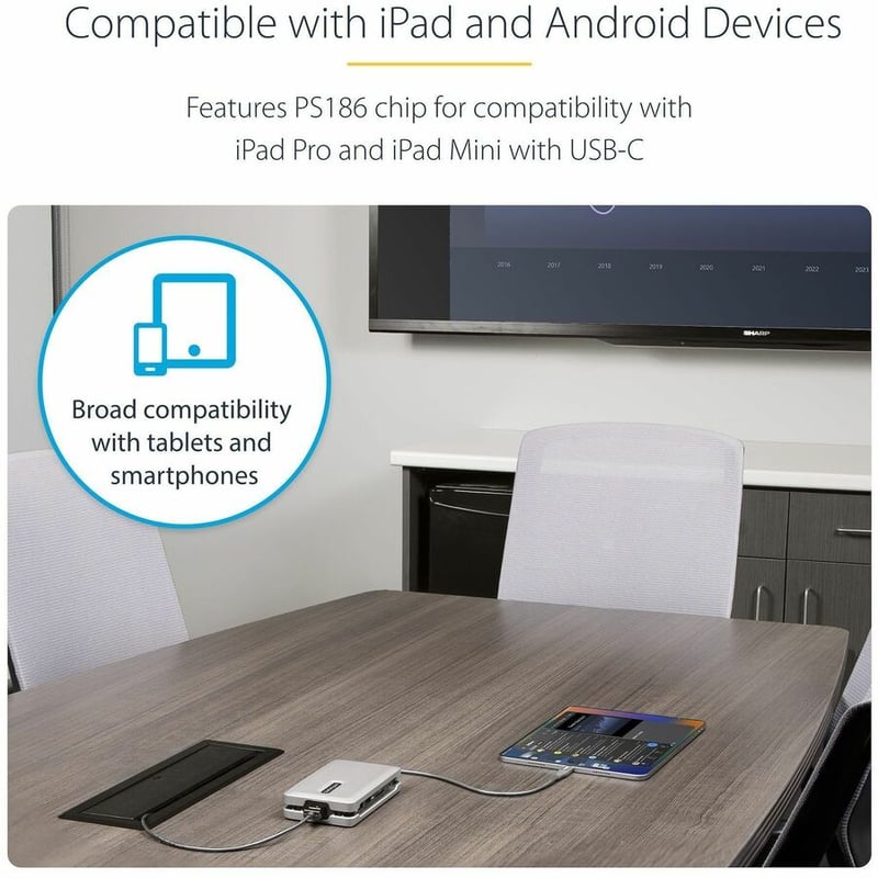 StarTech.com USB C Multiport Adapter, USB C to 4K 60Hz HDMI 2.0, 2-Port 10Gbps USB Hub, 100W Power Delivery Pass-through, GbE, SD/MicroSD - Thumbnail 4