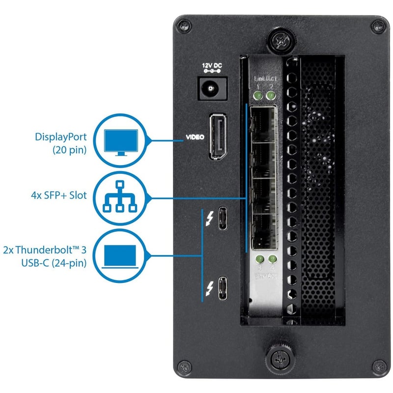 StarTech.com Thunderbolt 3 to 10GbE Fiber Network Chassis - External enclosure - 4 Open SFP+ Ports - Thumbnail 3