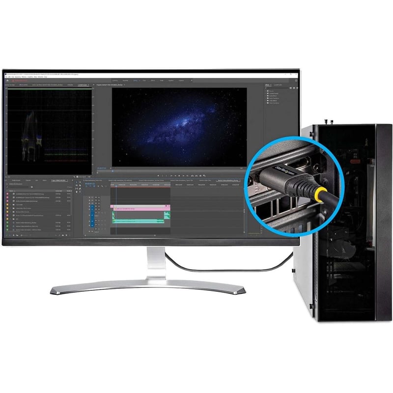 StarTech.com 10ft 3m Premium Certified HDMI 2.0 Cable, High Speed Ultra HD 4K 60Hz HDMI Cable with Ethernet, HDR10, UHD HDMI Monitor Cord - Thumbnail 3