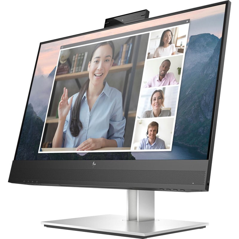 HP E24mv G4 24" Class Webcam Full HD LCD Monitor - 16:9 - Black, Silver - Thumbnail 1