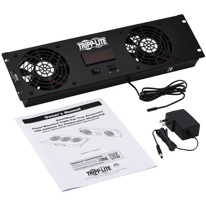 Tripp Lite by Eaton 3U Digital Temperature Sensor with 2 12VDC Extra-Quiet Fans Blanking Panel LCD - Thumbnail 5