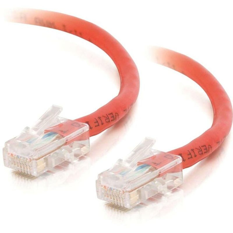C2G-14ft Cat5e Non-Booted Crossover Unshielded (UTP) Network Patch Cable - Red - Thumbnail 1