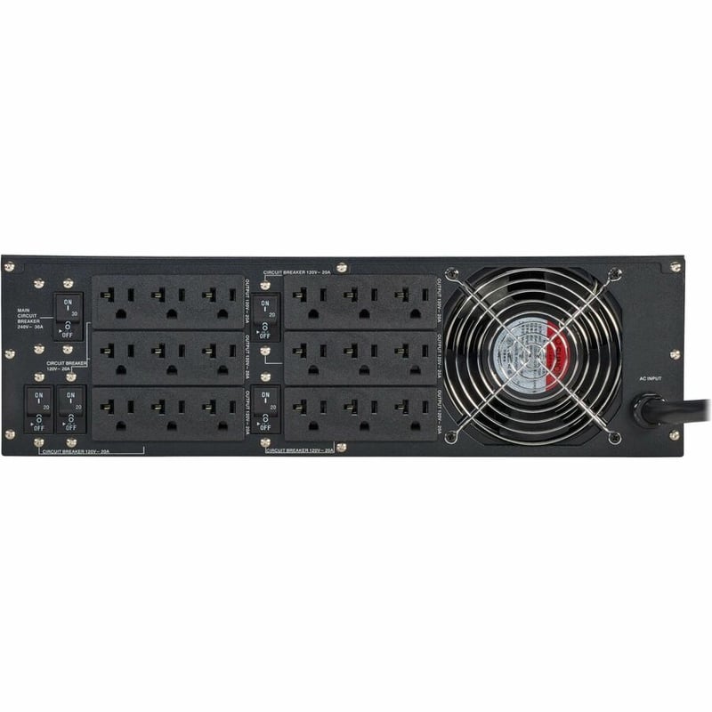 Eaton Tripp Lite series 5kVA 120V Stepdown Transformer - 18 NEMA 5-20R Outlets, 60 Hz, L6-30P Input, 3 ft. Cord, 3U Rack/Tower - Thumbnail 3