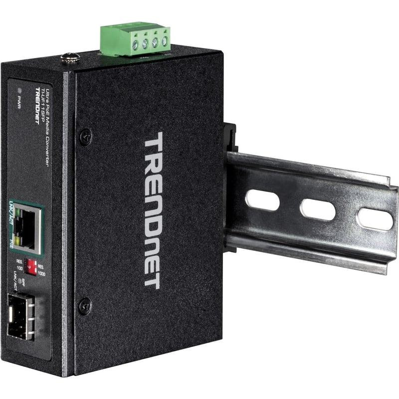 TRENDnet Hardened Industrial SFP to Gigabit UPoE Media Converter; IP30 Rated Housing; Includes DIN-rail & Wall Mounts; Operating Temp. -40 to 75 ?C (-40 to 167 ?F); TI-UF11SFP - Thumbnail 5
