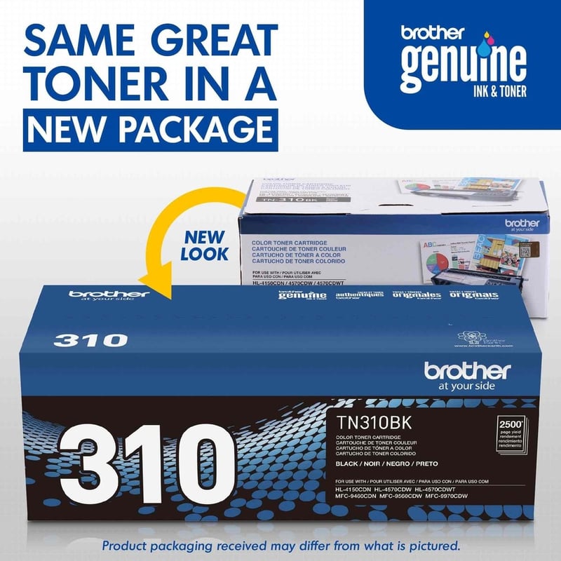 Brother Genuine TN310BK Black Toner Cartridge - Thumbnail 3
