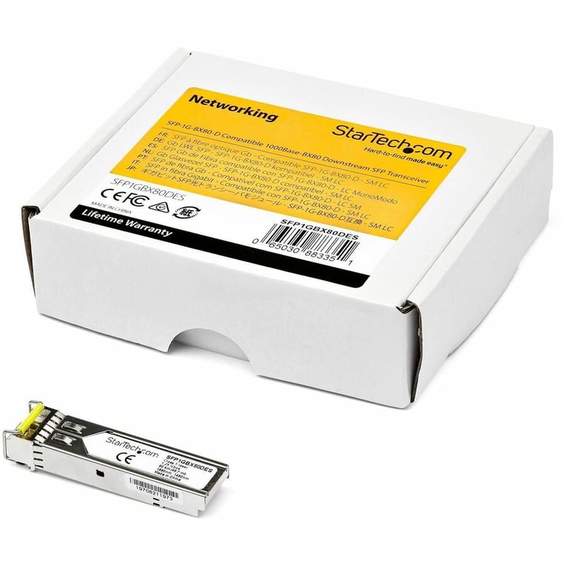 StarTech Dell EMC SFP-1G-BX80-D Compatible SFP Module - 1000BASE-BX-D - 1 GbE Gigabit Ethernet BiDi Fiber (SMF) - Thumbnail 3