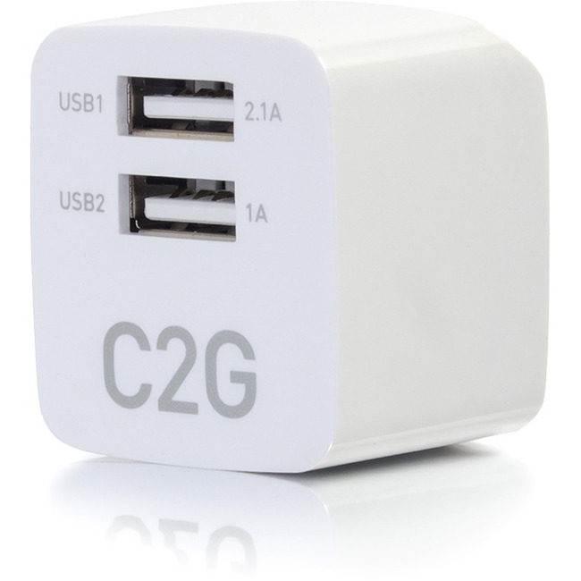 C2G 2-Port USB Wall Charger - AC to USB Adapter - 5V 2.1A Output - Thumbnail 1