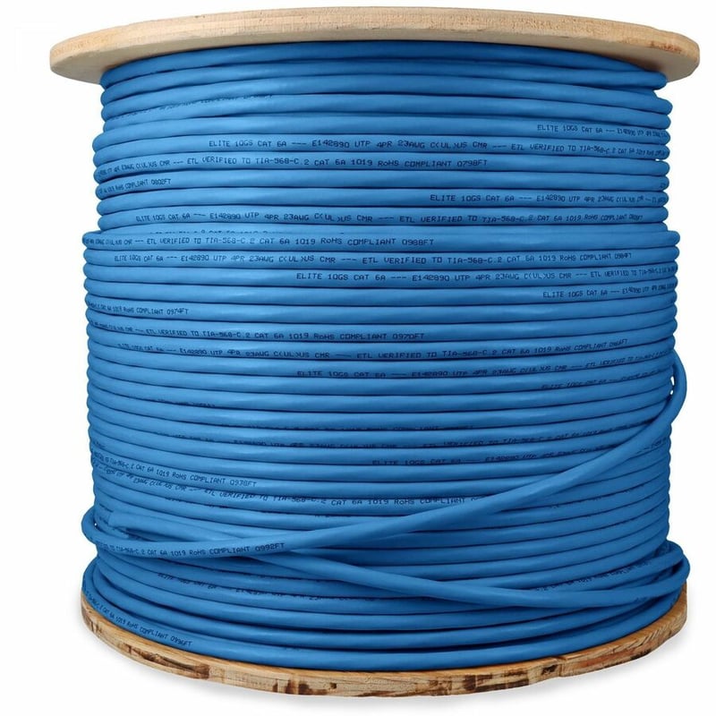 AddOn 1000ft Non-Terminated Blue Cat6A UTP PVC Copper Patch Cable - Thumbnail 3