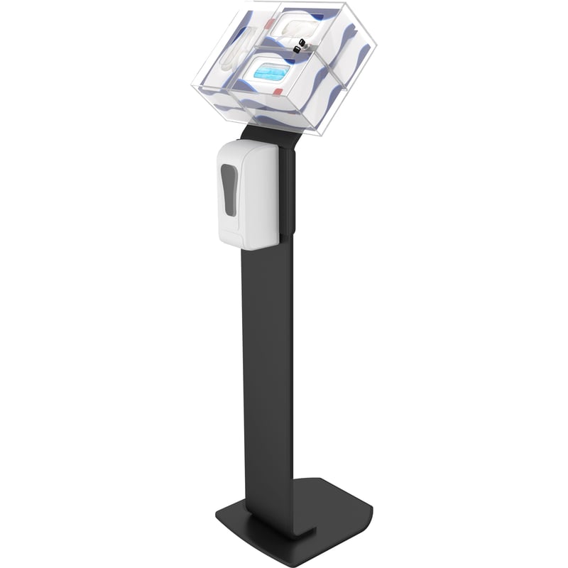 CTA Digital Premium Locking Sanitizing Station Stand (Black) - Thumbnail 1