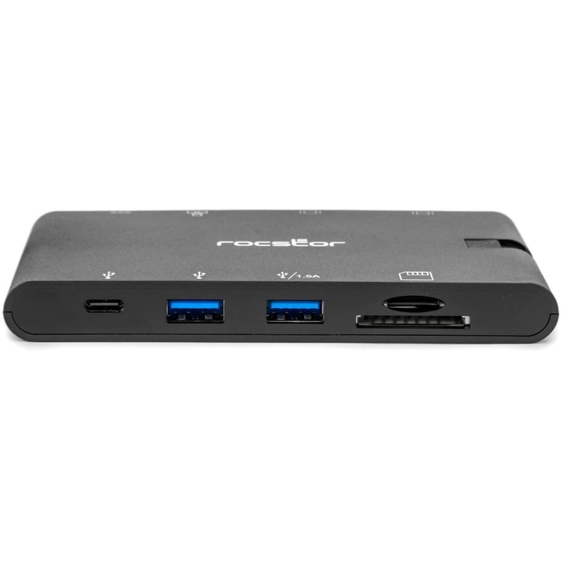 Rocstor Portable USB-C Multiport Adapter, 2x USB-C, USB-A, HDMI, VGA, RJ45, SD Card - Thumbnail 4