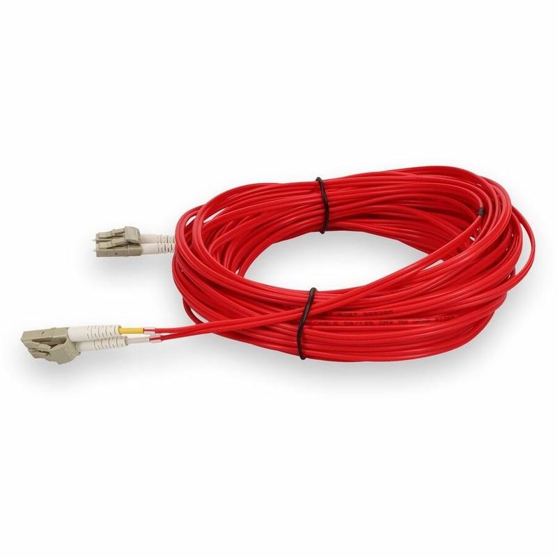 AddOn 30m LC to LC Red OM4 Duplex OFNR (Riser-Rated) Fiber Patch Cable - Thumbnail 2